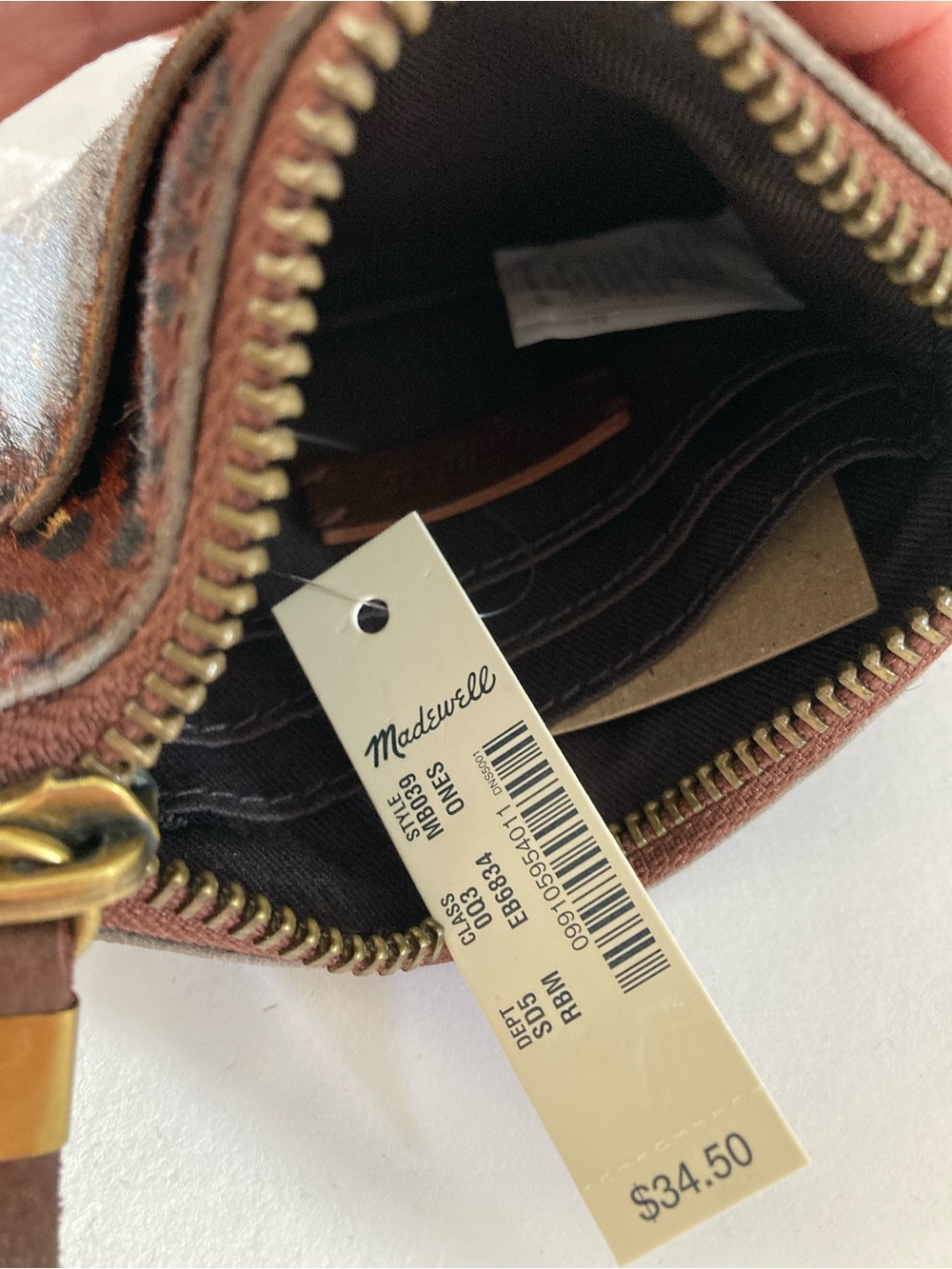 Madewell the leather pocket pouch wallet in painted leopard calf hair - Picture 2 of 5